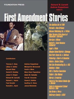 cover image of Garnett and Koppelman's First Amendment Stories (Stories Series)